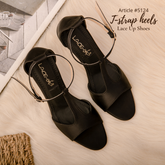 T-strap Heels-BLACK